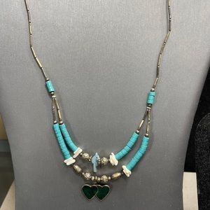 Trading Post Sterling & Turquoise Mop Necklace 18